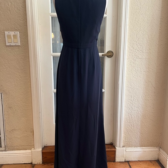 EUC SZ 2 Jill Stuart Deep V Cut Out Navy Maxi Dress - Picture 4 of 5